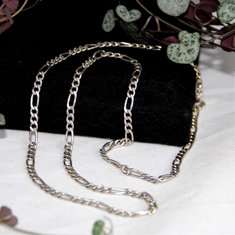 Sterling Silver 925 Figaro Link Chain Necklace 22 Inch 3mm Made in Italy